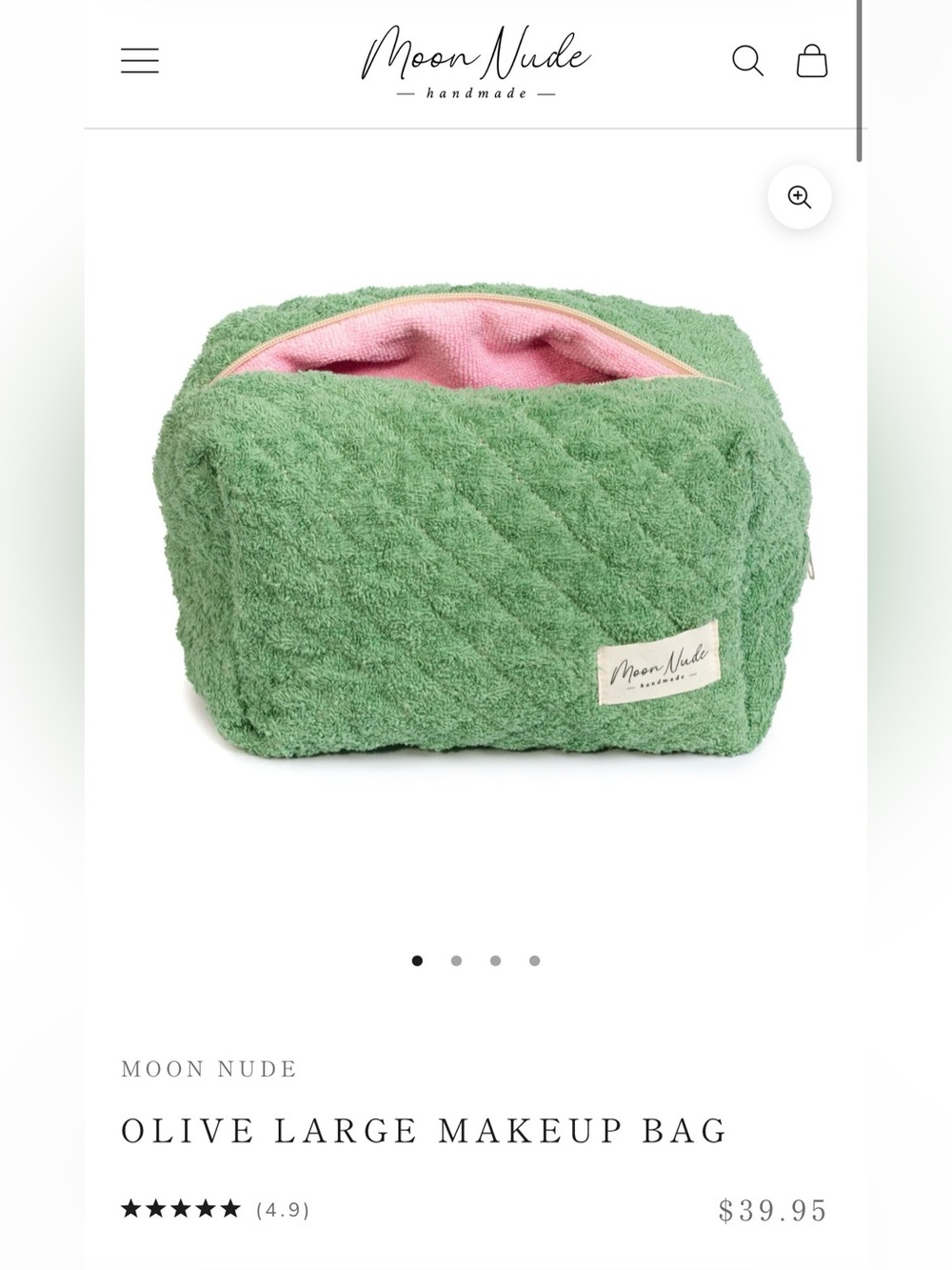 Moon Nude Olive Large Makeup Bag